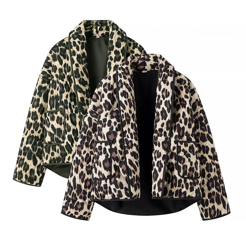 Modern animal print jacket for women with pockets Lune London