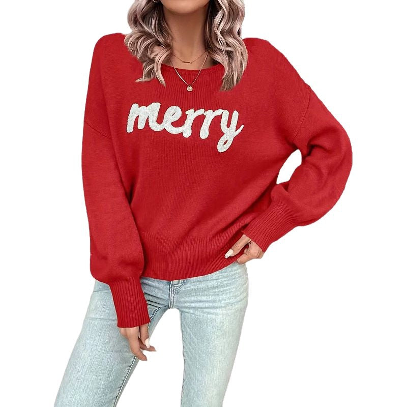 Ladies comfortable sweater with festive print Lune London