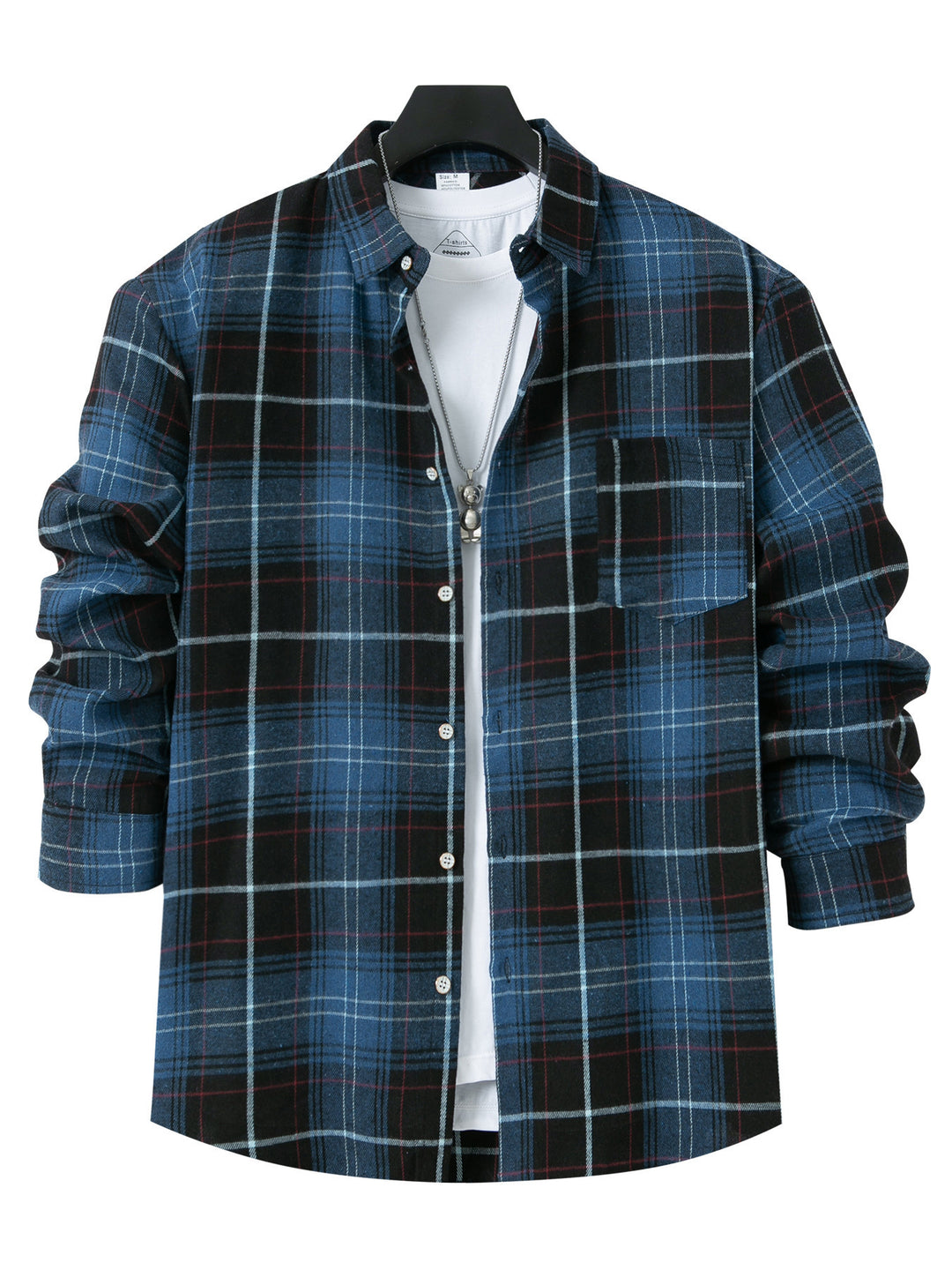 Men's patterned flannel shirt with practical chest pocket and button-down collar Lune London