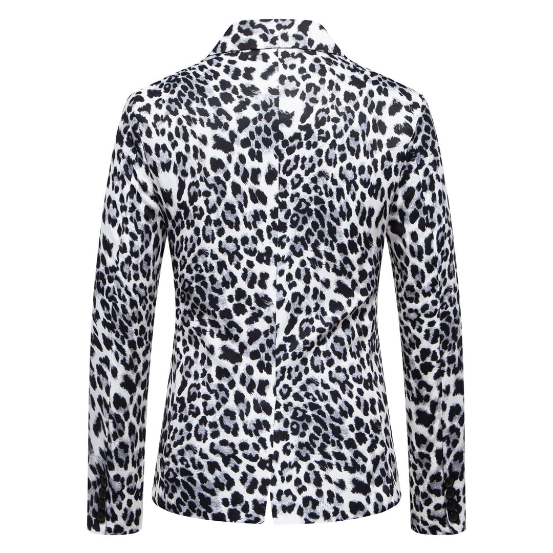 Elegant men's suit blazer with a striking leopard pattern Lune London