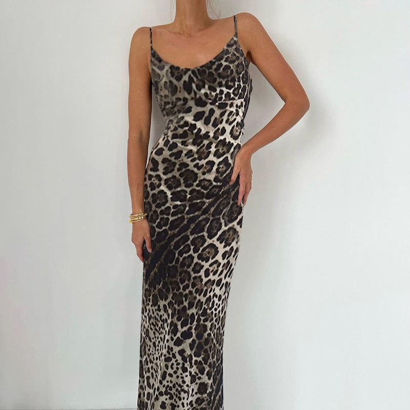 Ladies Chic and Stylish Maxi Nightgown Leopard Print