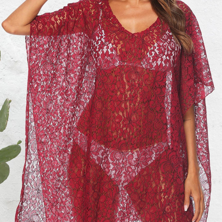 Ladies Top in Transparent Lace Chic Beach Escape and Style