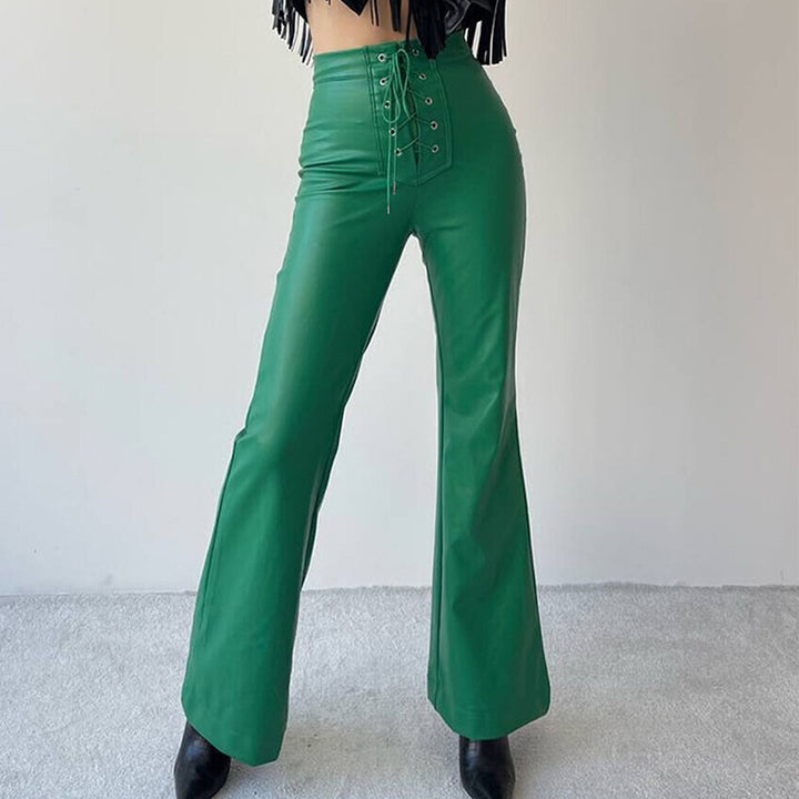 High-waisted pants for women with laces Lune London