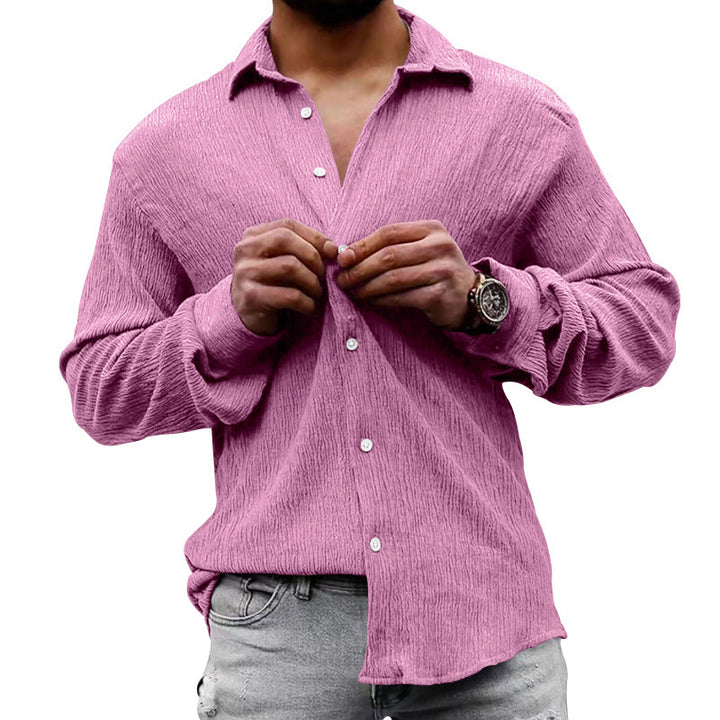 Casual long sleeve shirt for men in textured fabric with a modern look Lune London
