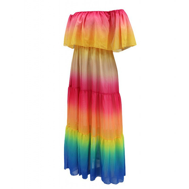 Lune London off-the-shoulder ruffle maxi dress
