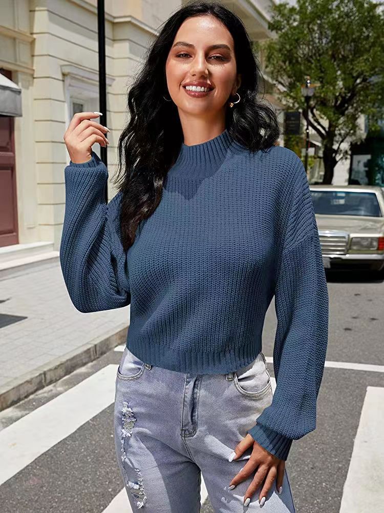 Women Fashion Knitted Sweater with Wide Neck Lune London