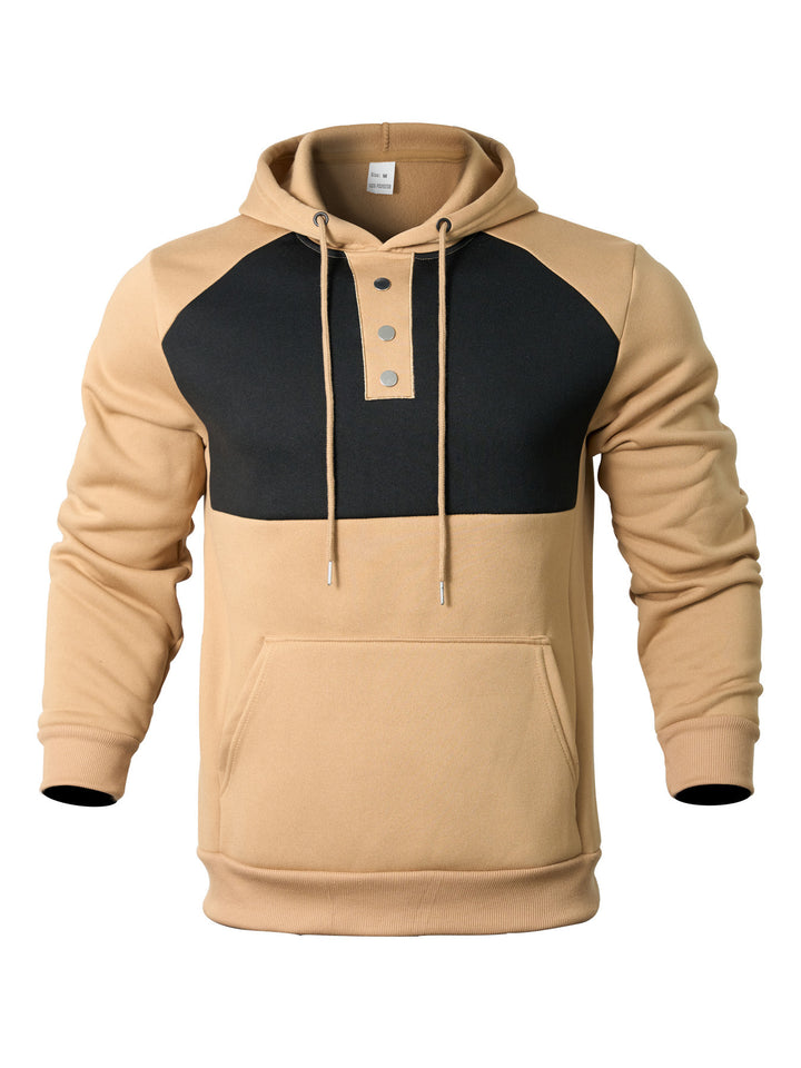 Men's Hoodie with button placket and contrasting details Lune London