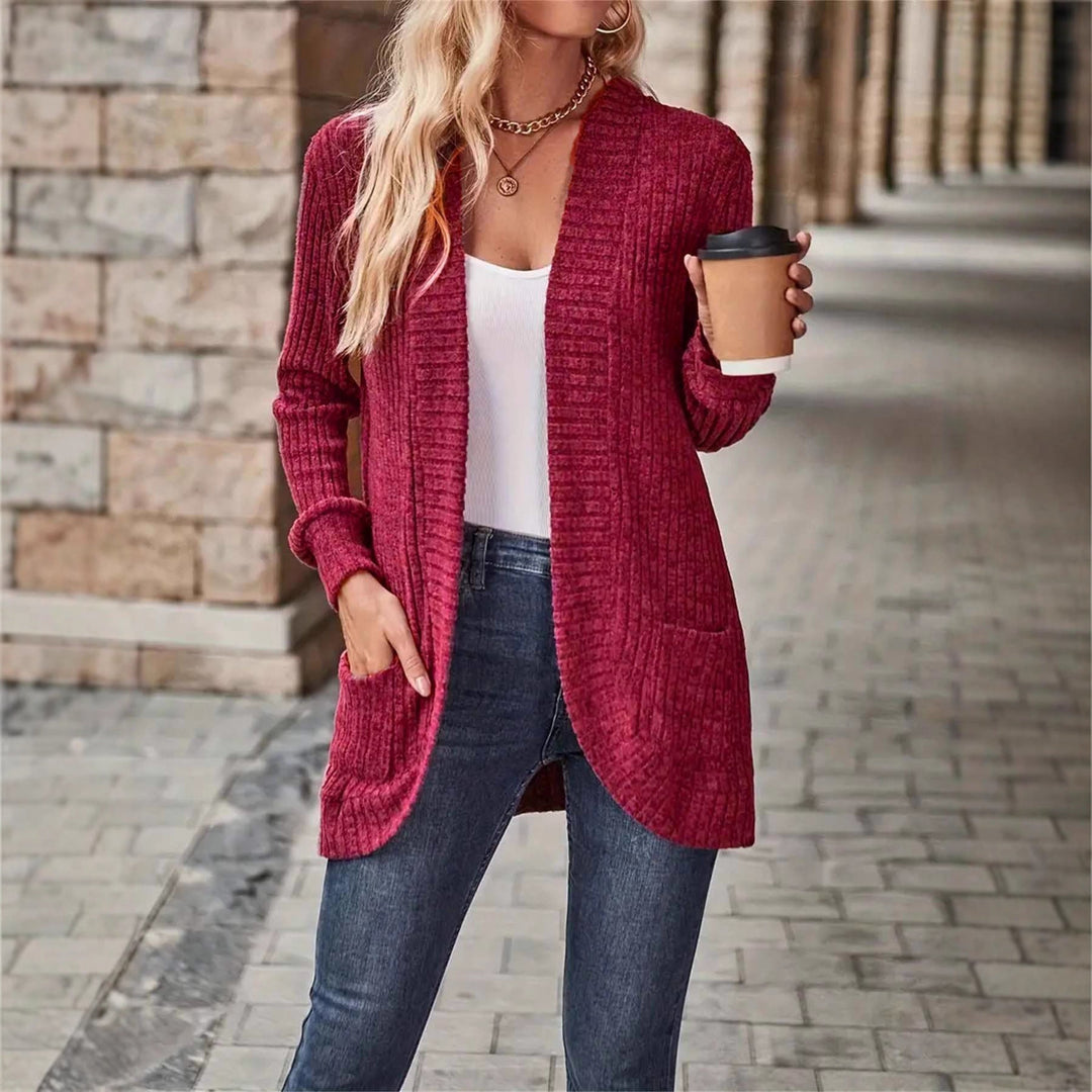 Women's knit jacket with structured design and practical pockets Lune London