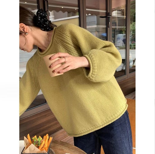 Knitted sweater for women with a relaxed silhouette and modern details Lune London