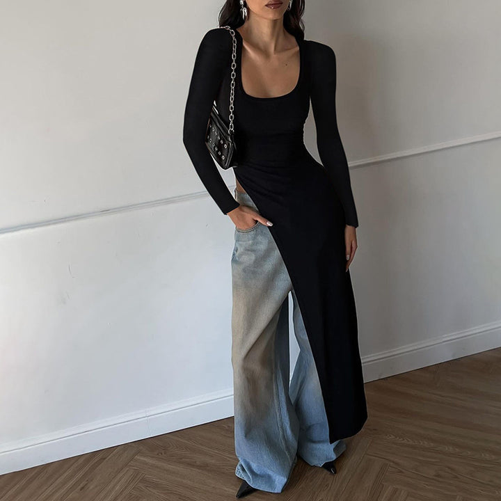 Asymmetrical long sleeve fashion dress for women Lune London