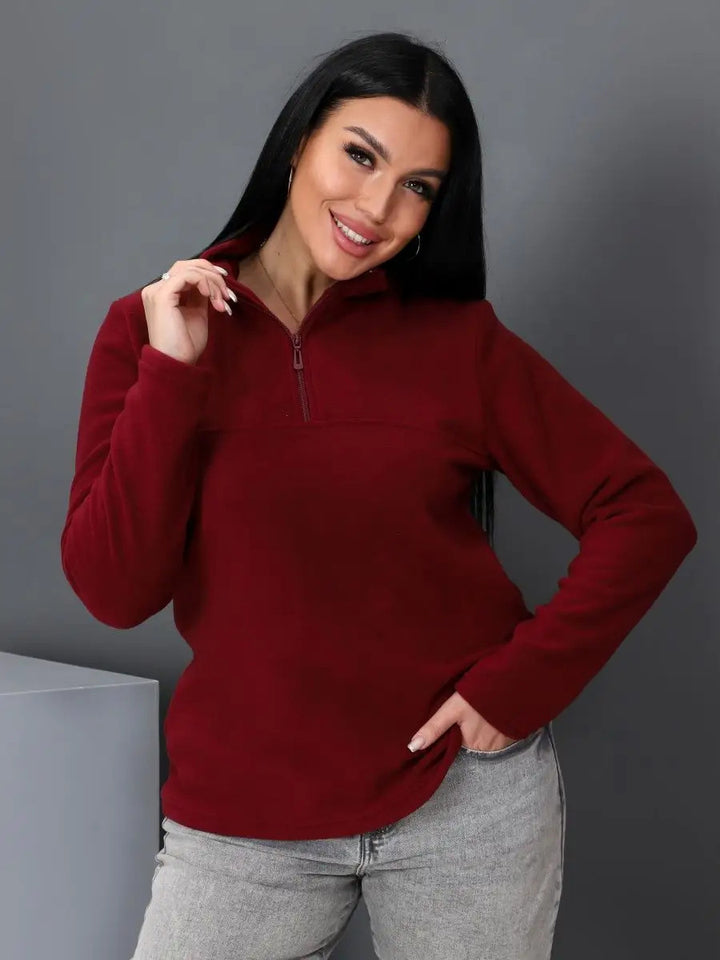 Ladies fleece sweater with high collar Lune London