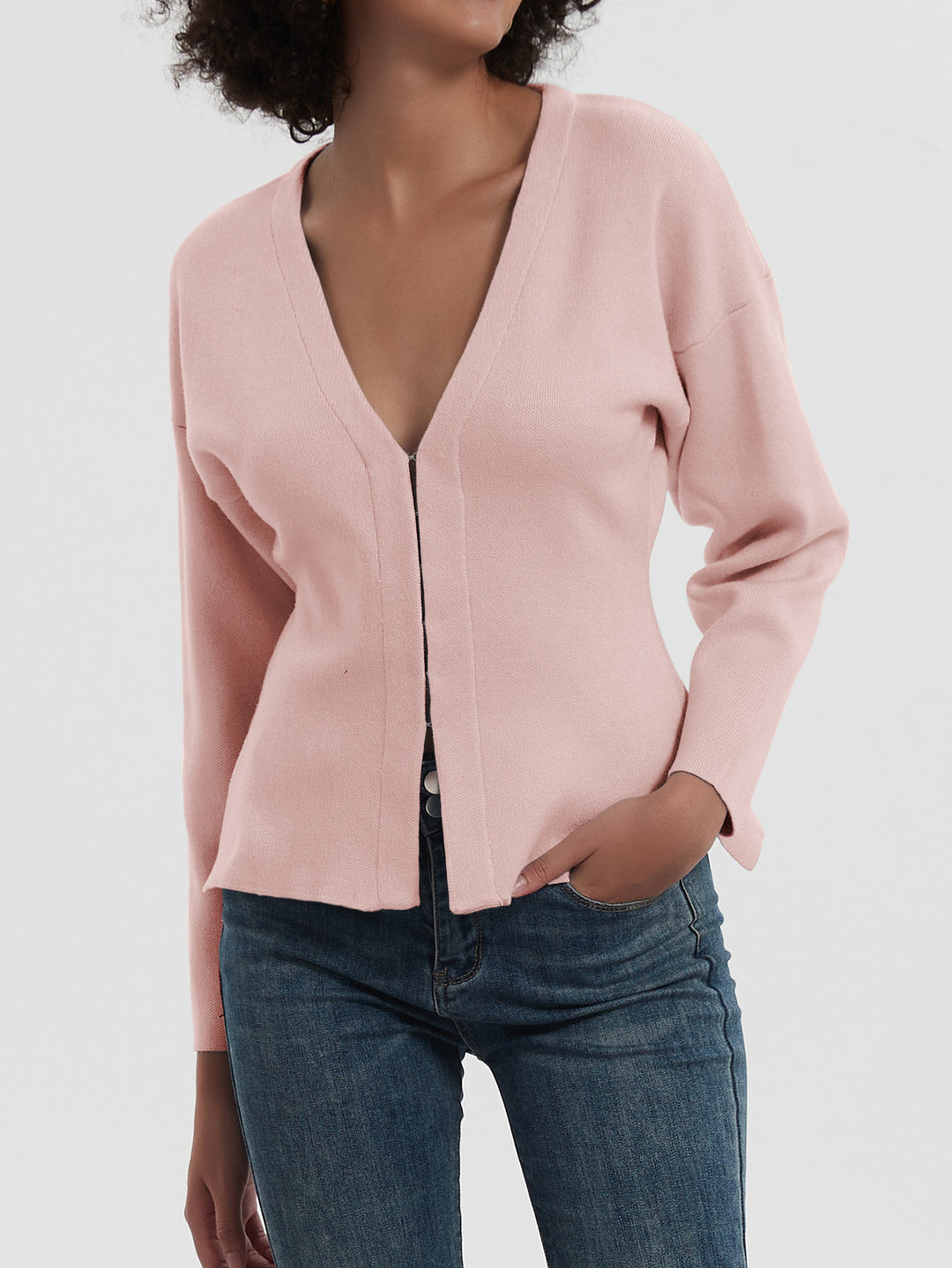 Ladies Chic and Stylish Modern Knit V Cardigan
