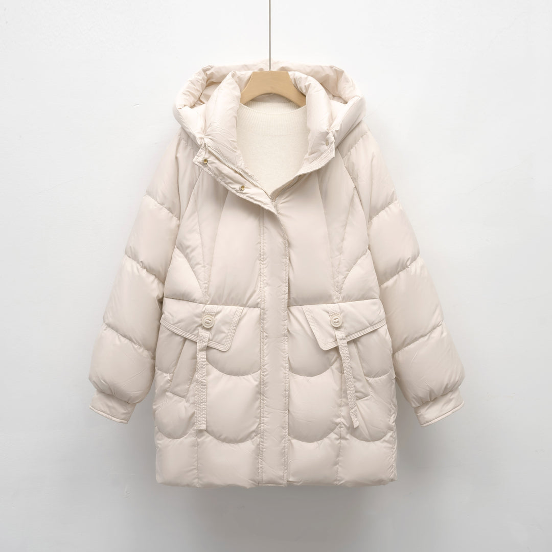 Ladies comfortable quilted jacket with hood Lune London
