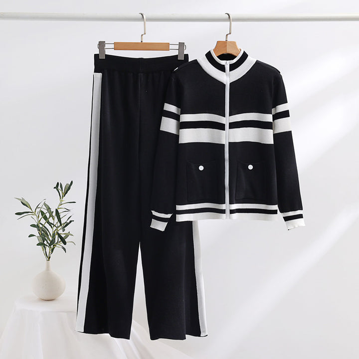 Lune London ladies' knitted sports jacket and pants set
