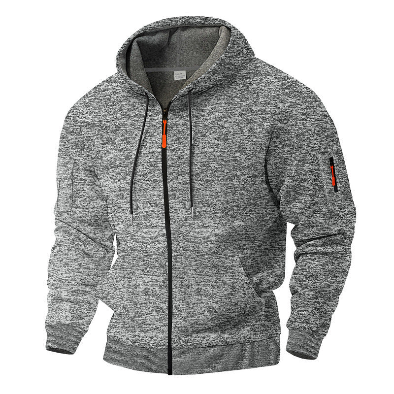 Sporty hoodie jacket for men with zip and practical pockets Lune London