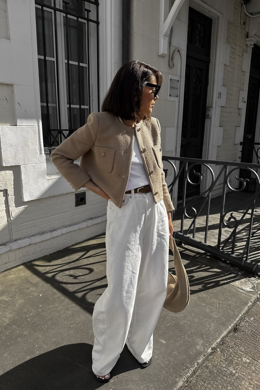 Lune London | Fitted Boucle Jacket Decorative Buttons Refined and Modern