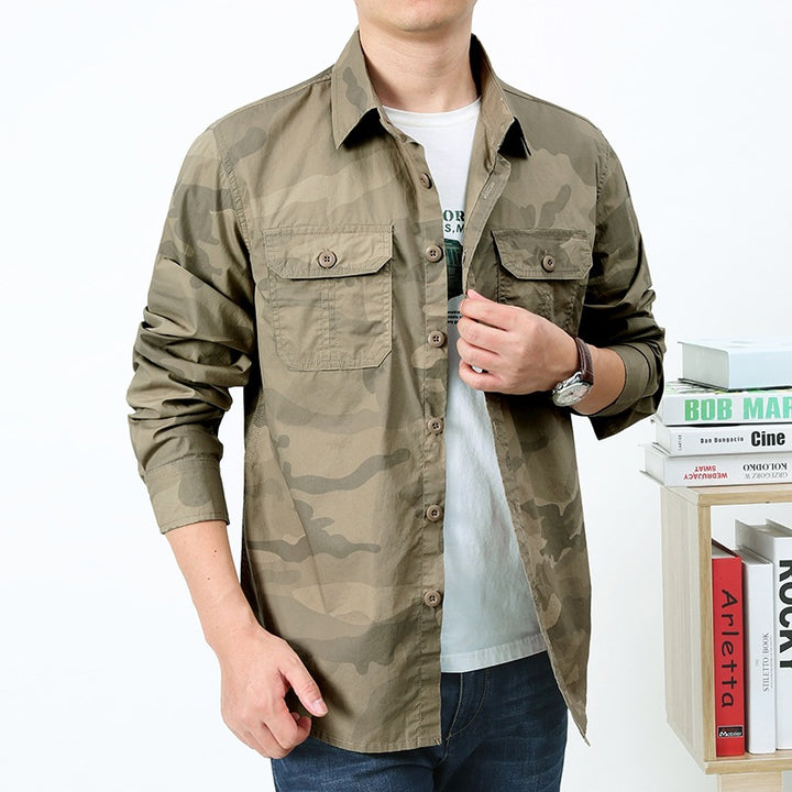 Men's camouflage safety shirt with chest pockets Lune London