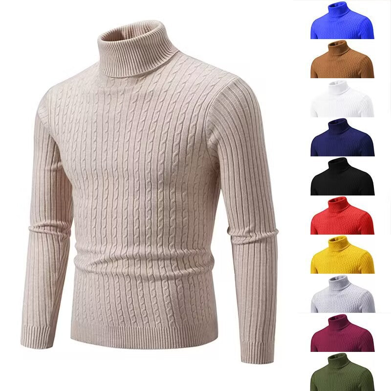 Elegant roll-neck sweater for men in fine knit Lune London