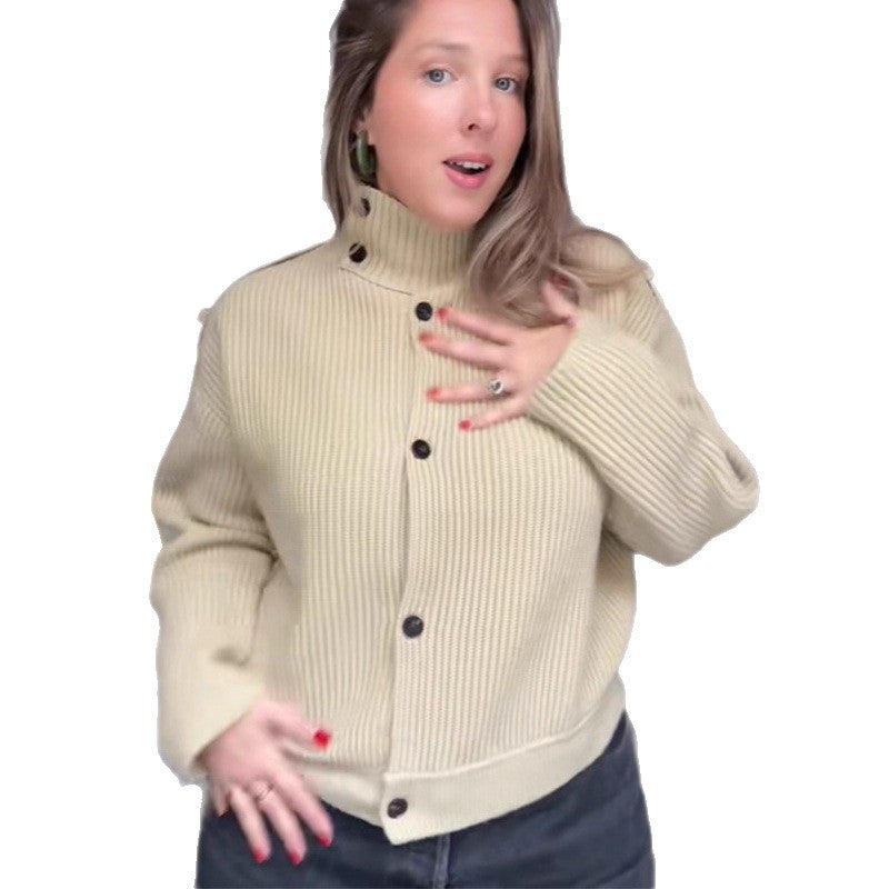 Cardigan oversize pour femmes avec col montant Chic & Stil