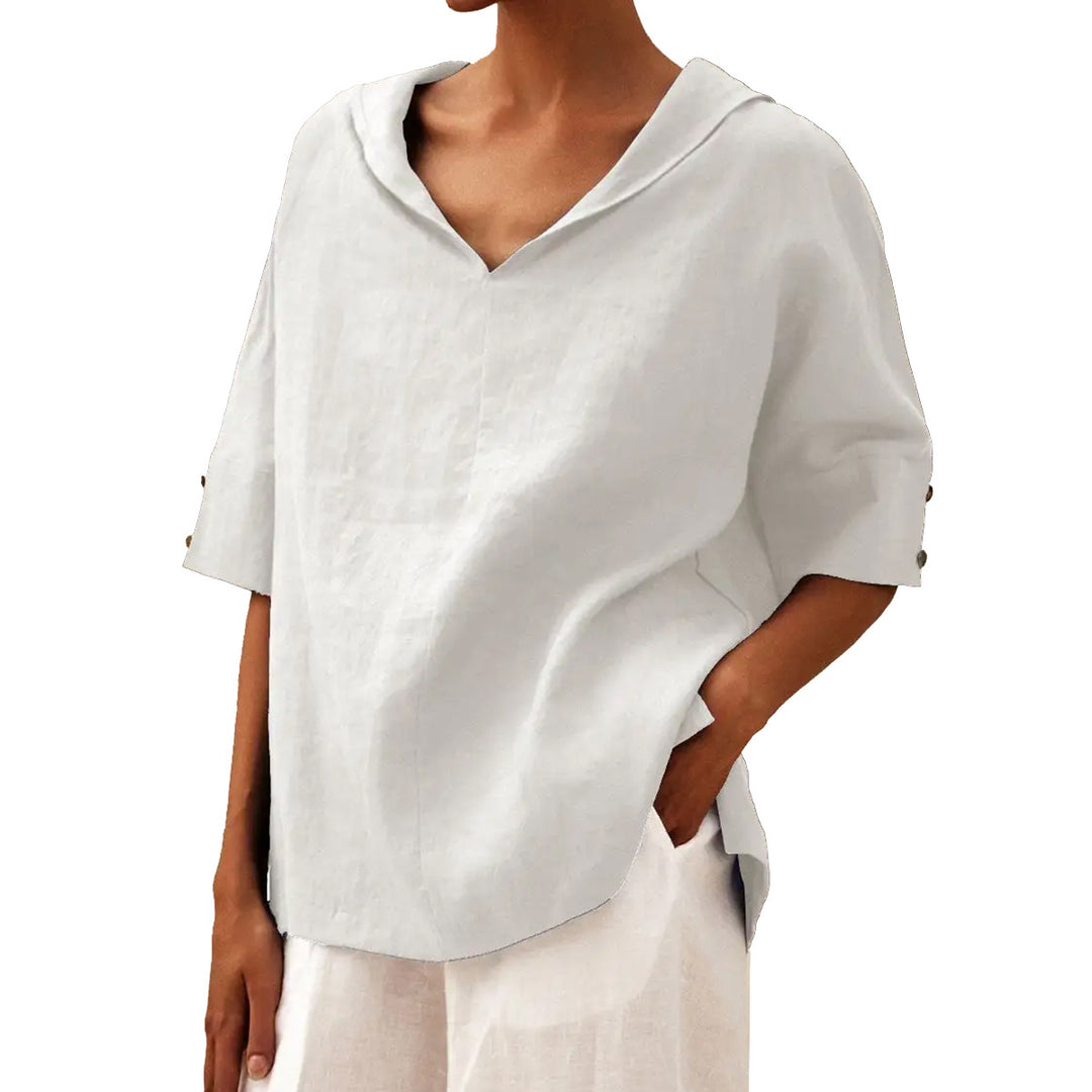 Woman Casual Shirt with Floral Pattern and Modern Collar Lune London