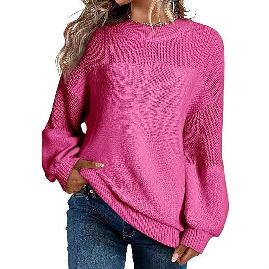 Fashion knit sweater for women with drop shoulders and casual fit Lune London