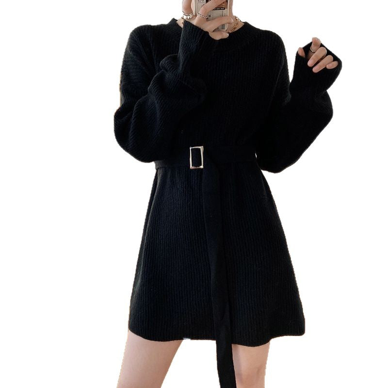 Pull en maille à la mode pour femmes avec ceinture Chic & Stil