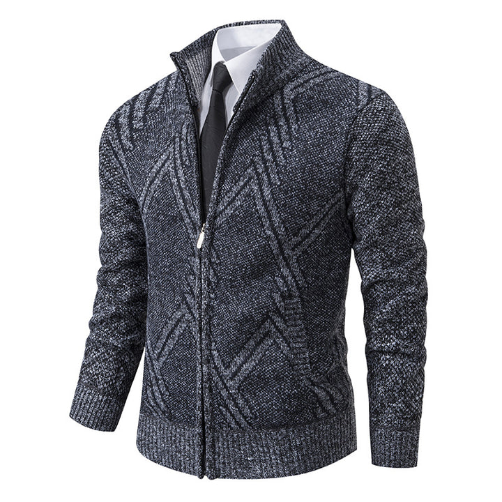 Men's knit jacket with modern geometric patterns Lune London