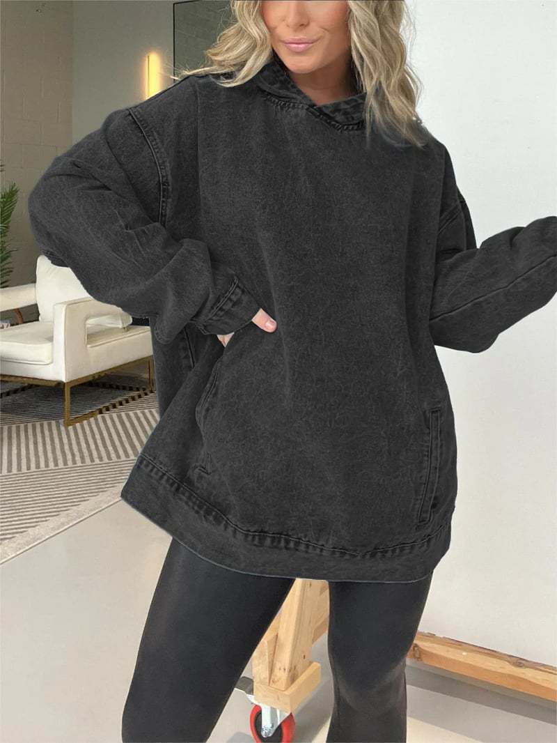 Casual denim hoodie for women Lune London