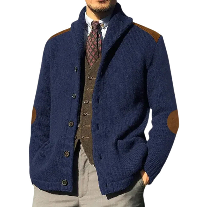 Lune London | Men's Cozy Knitted Cardigan with Modern Shawl Collar and Practical Button Details