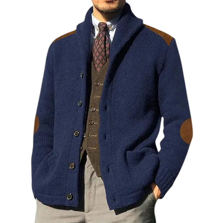 Lune London | Men's Cozy Knitted Cardigan with Modern Shawl Collar and Practical Button Details