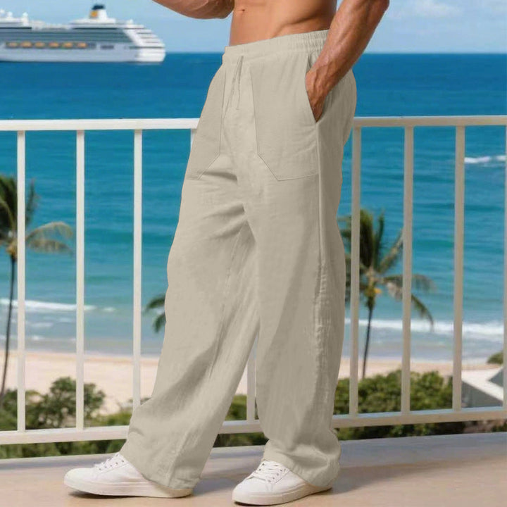 Men's leisure pants with elastic waistband and practical side pockets Lune London