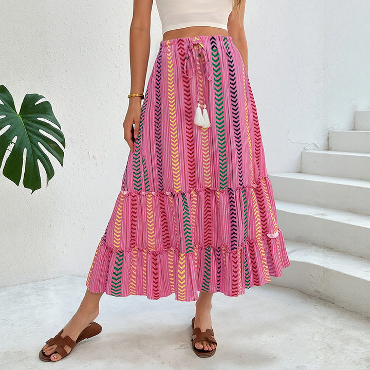 Level skirt for women with cheerful ethnic print Lune London