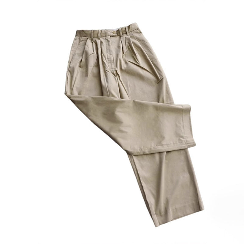 Pantalons en tissu à taille haute et coupe large pour femmes Chic & Stil