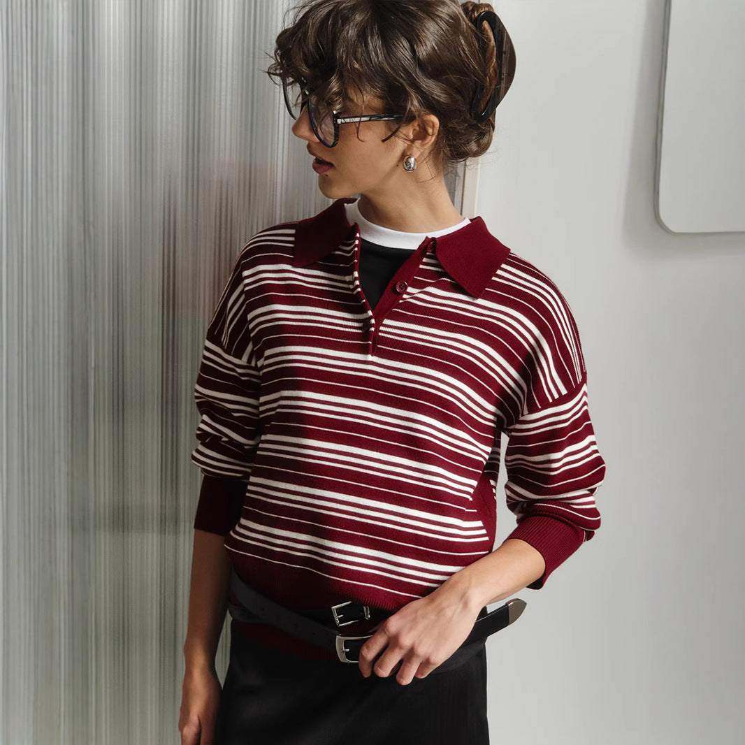 Cardigan rayé pour femme avec une coupe décontractée Chic & Stil