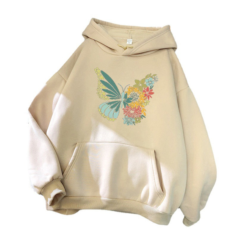 Women's hoodie with floral butterfly design Chic & Stil