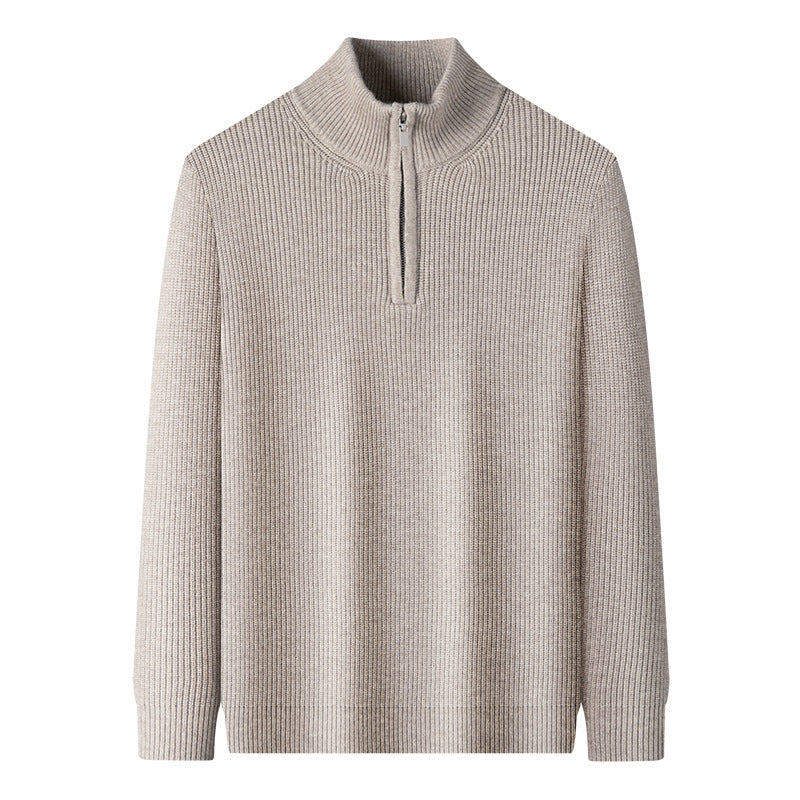 Pull-over zippé élégant pour hommes en laine douce Lune London
