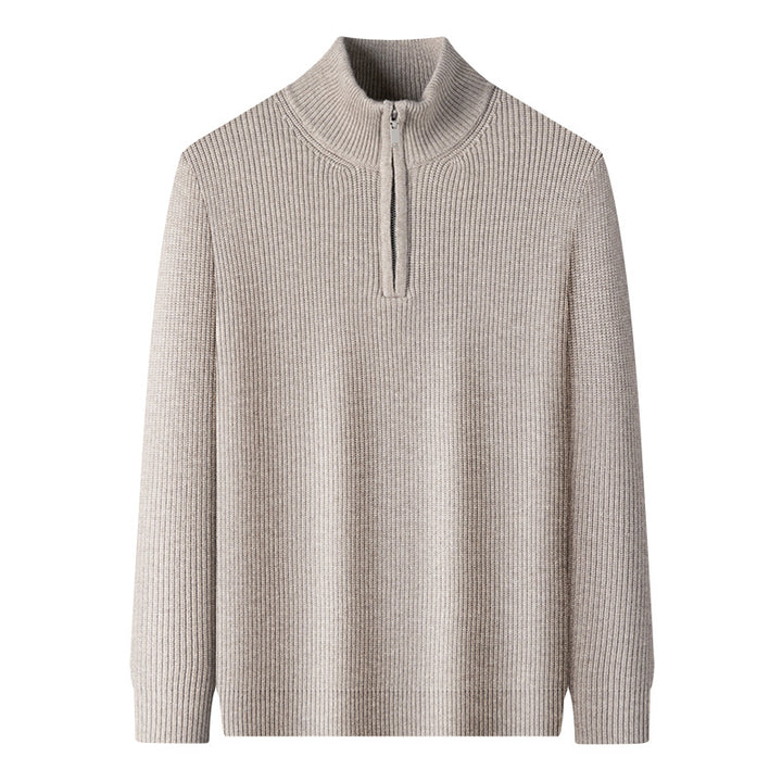 Pull-over zippé élégant pour hommes en laine douce Lune London