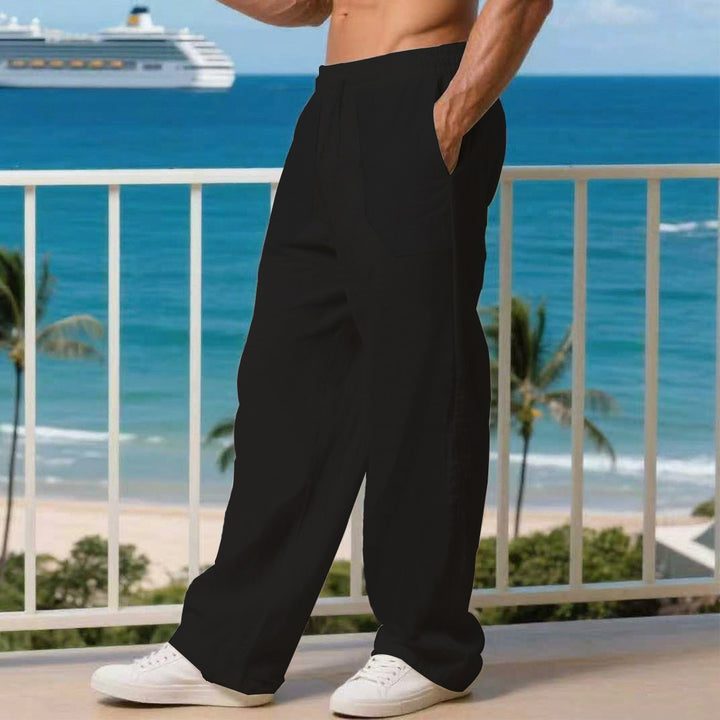Men's leisure pants with elastic waistband and practical side pockets Lune London