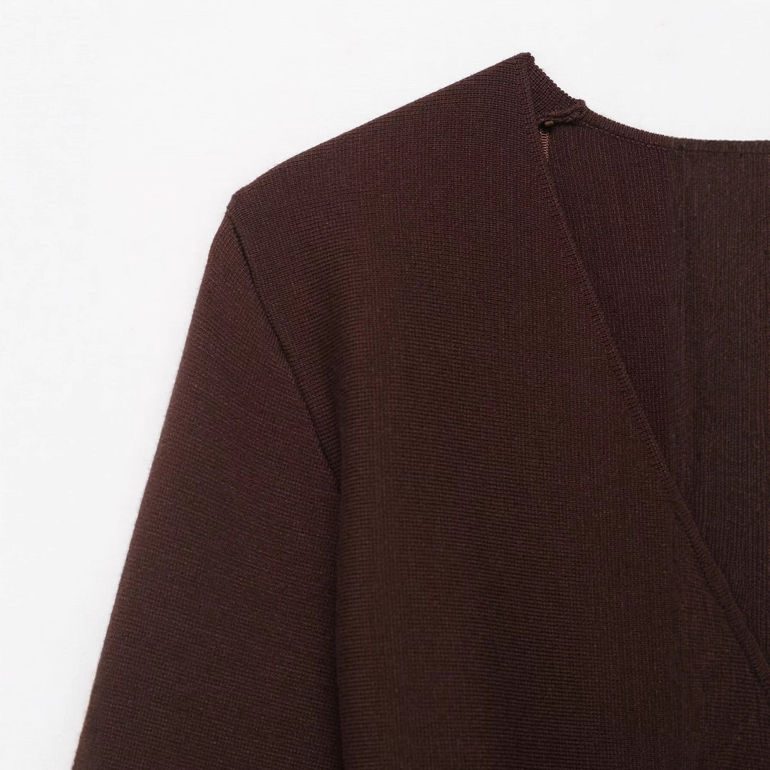 Ladies elegant wrap jacket with belt at waist Lune London