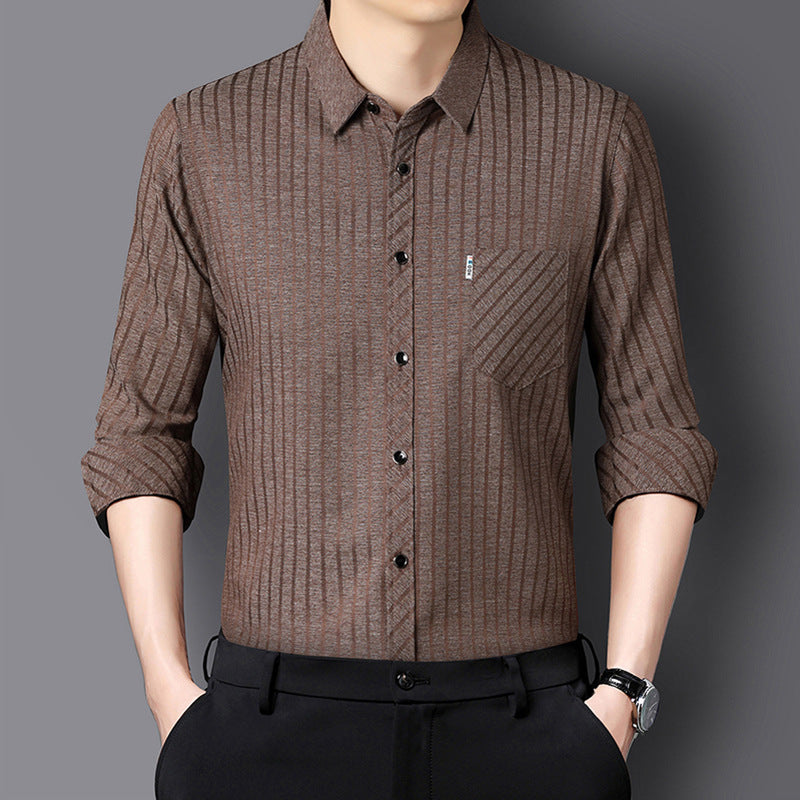 Casual long-sleeved shirt for men with modern striped pattern Lune London