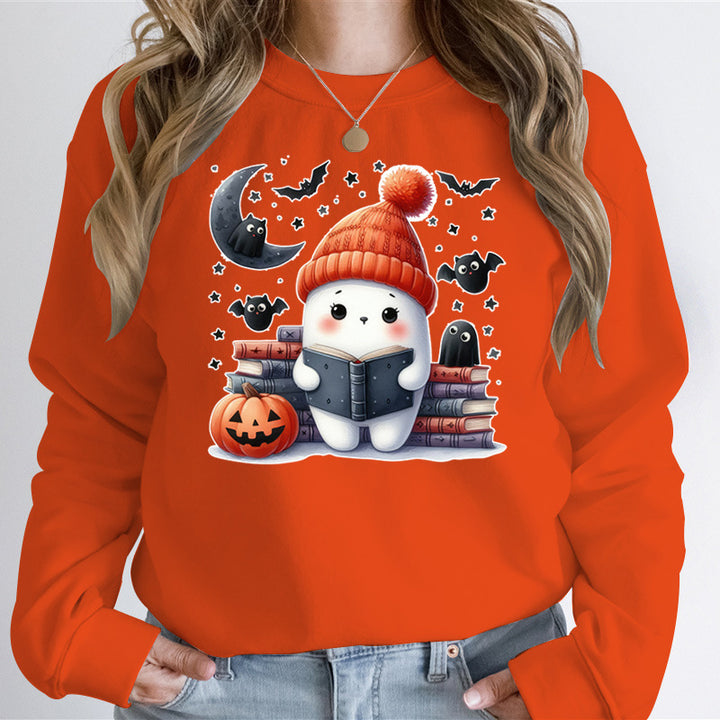 Sweat-shirt pour femmes avec motif d'Halloween mignon et design de livre Chic & Stil