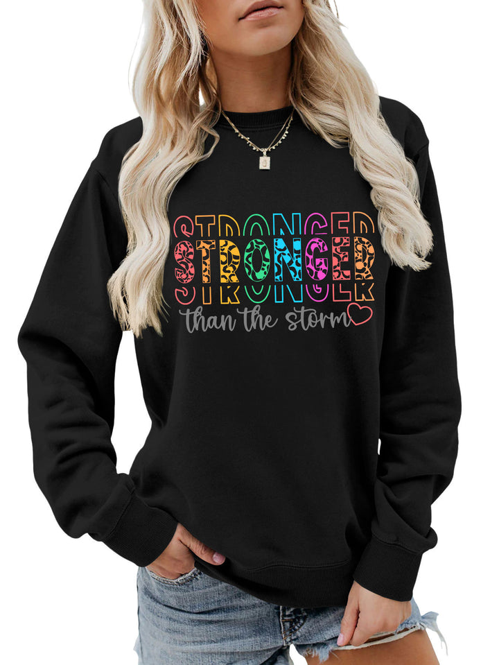 Sweat-shirt pour femmes avec lettrage motivant et coupe décontractée Chic & Stil