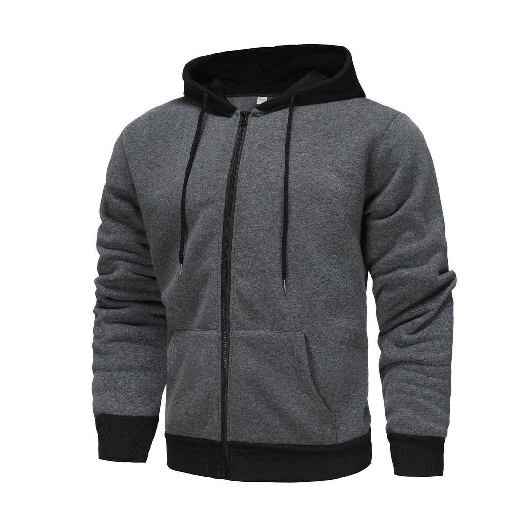 Men's Zip Hoodie with contrasting color and kangaroo pocket Lune London