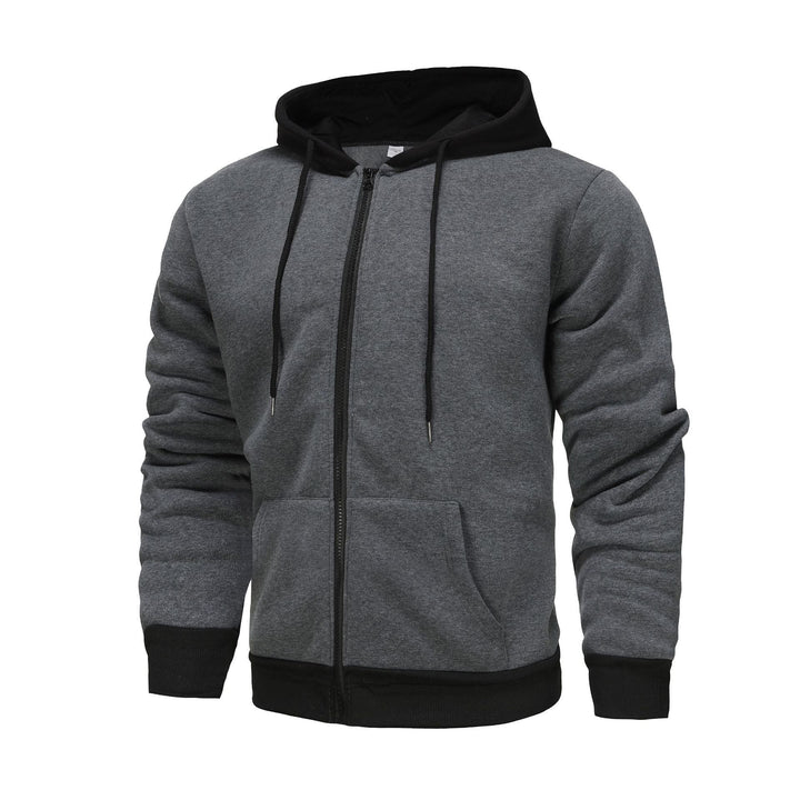 Men's Zip Hoodie with contrasting color and kangaroo pocket Lune London