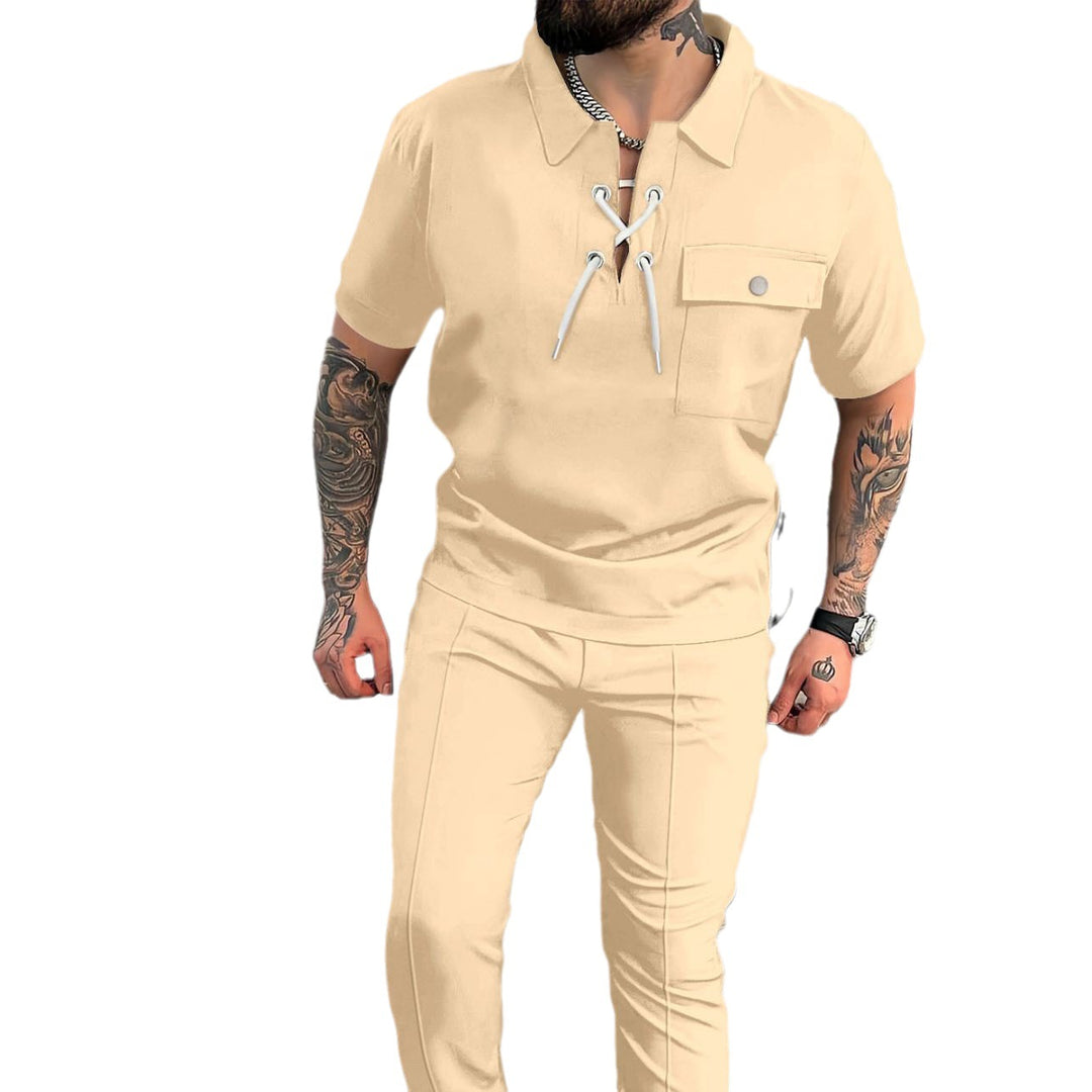 Stylish men's outfit with drawstring details Lune London