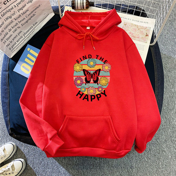 Women's hoodie with floral design and inspirational print Chic & Stil