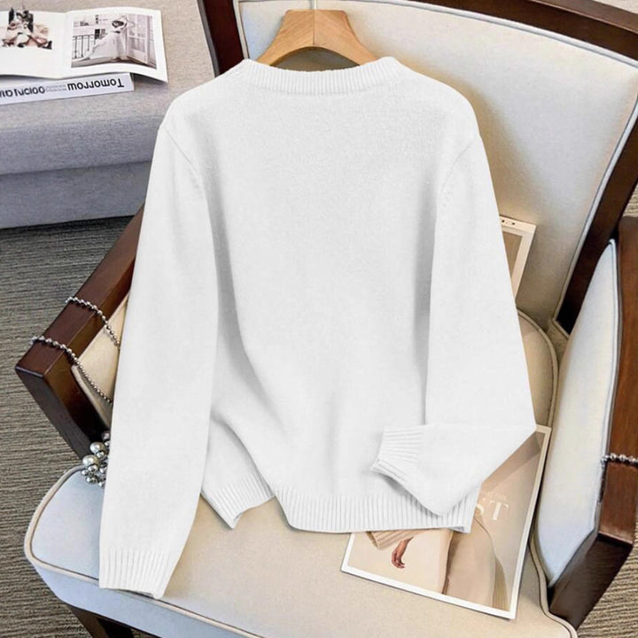 Ladies knitted sweater and cardigan with pearl buttons Lune London
