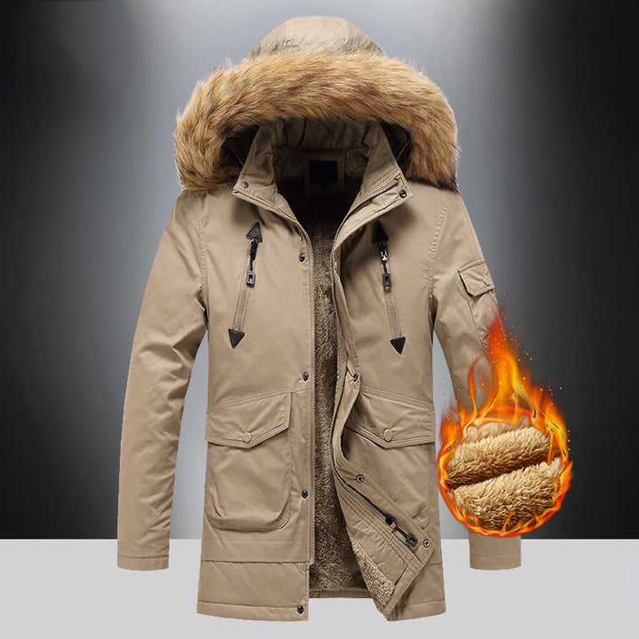 Men's insulated winter jacket with high-quality faux fur collar Lune London
