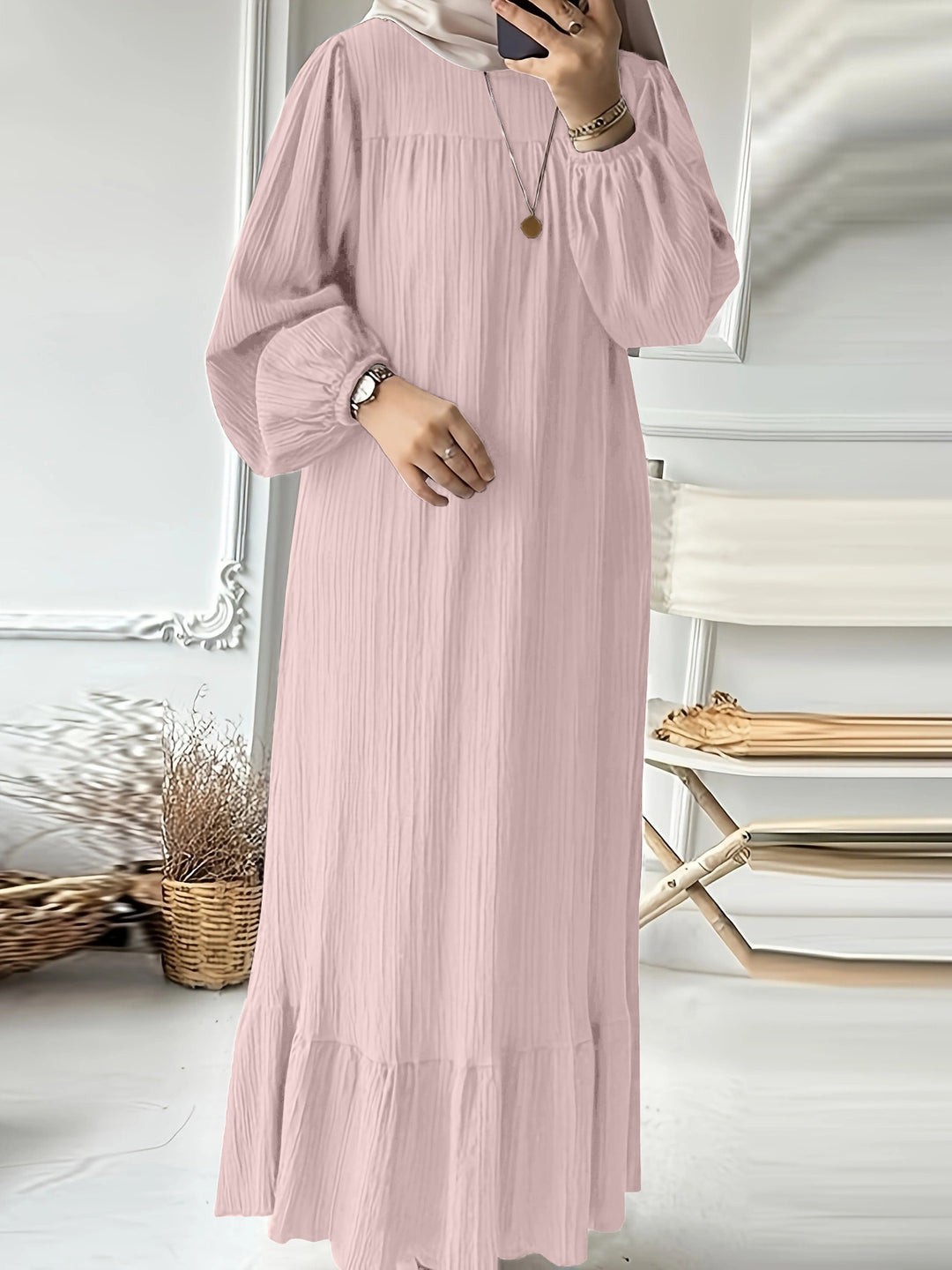 Maxi dress for ladies in lightweight cotton blend Lune London