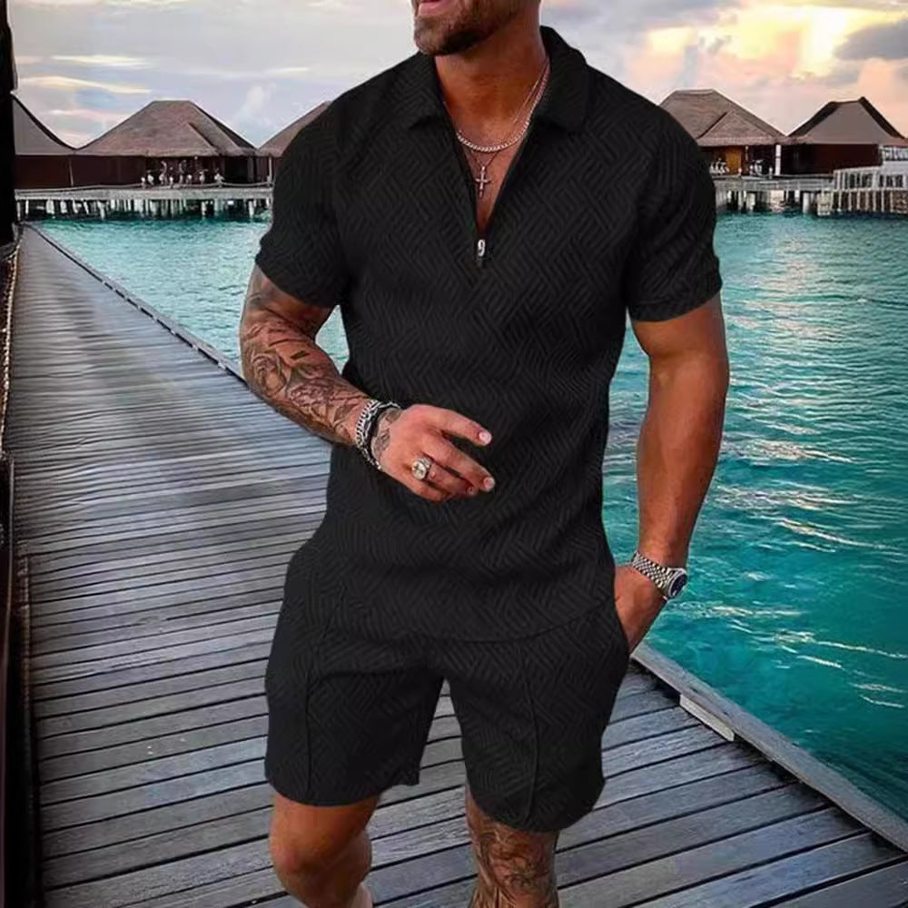 Elegant leisure suit for men with textured design Lune London